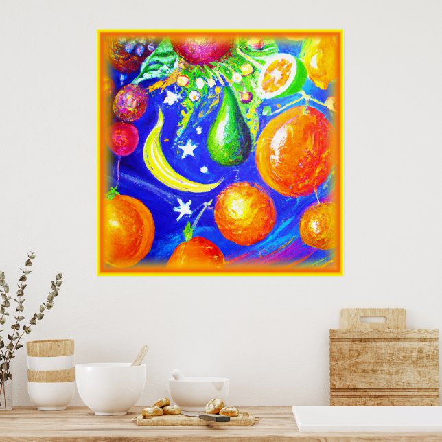 Poster Panier de fruits Starlit. Commandez dès maintenant (Cuisine)
