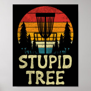 Poster Panier de golf à disque d'arbre stupide rétro golf