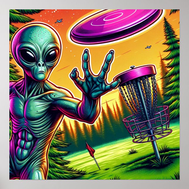 Poster Panier de golf de disque Alien (Devant)