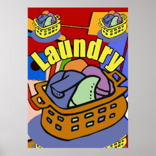 Poster Panier de la salle de blanchisserie
