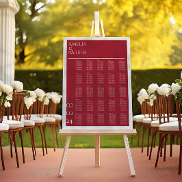 Poster Panier de Mariage rouge Crimson minimaliste