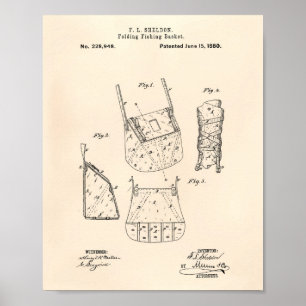 Poster Panier de pêche 1880 Brevet Art Vieux Poivre