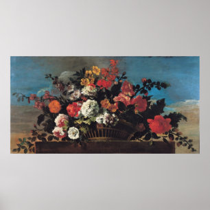 Poster Panier en osier des fleurs