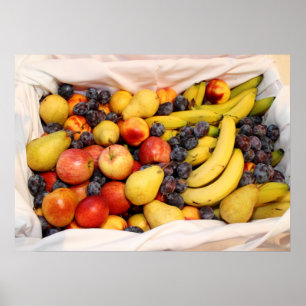 Poster Panier plein de fruits