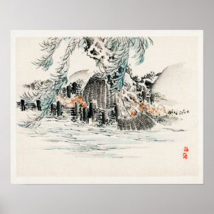 Poster Paniers de pêche de Kōno Bairei (1844-1895)