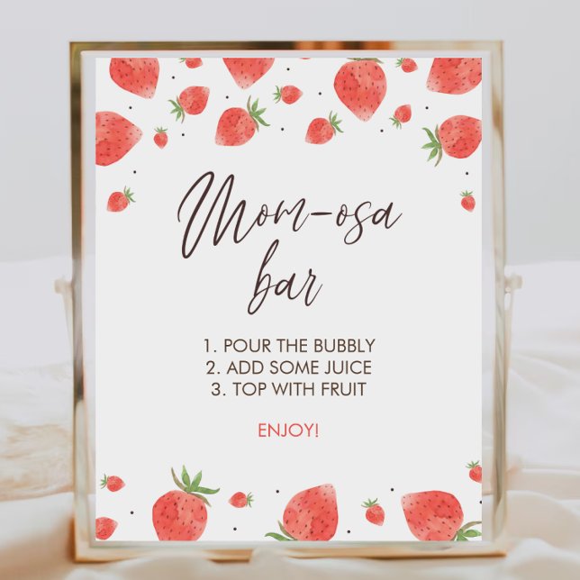 Poster Panneau à Baby shower de fraises Maman-Osa (Créateur téléchargé)