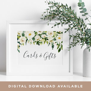 Poster Panneau Albâtre Floral Mariages Cartes & Cadeaux