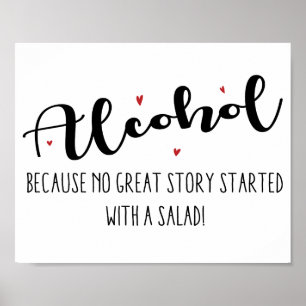 Poster Panneau Alcool, barre Mariage