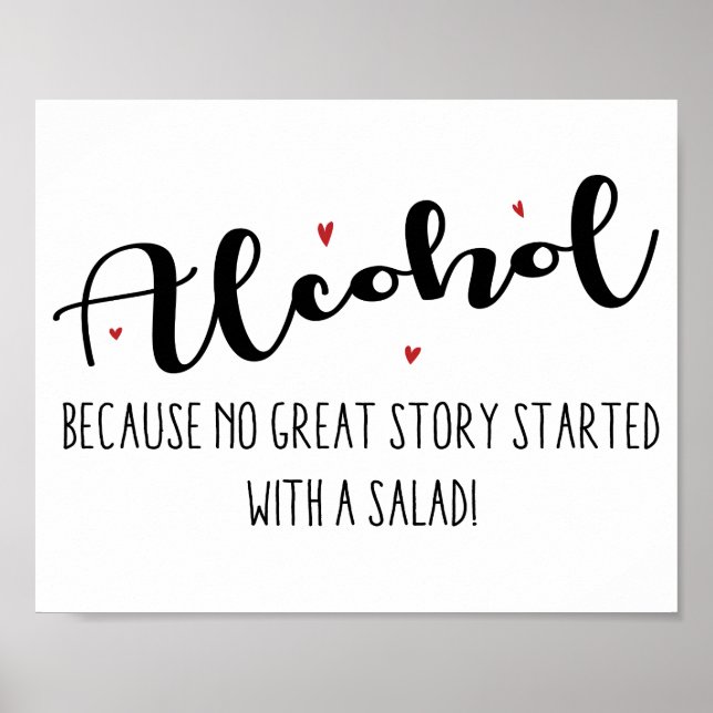 Poster Panneau Alcool, barre Mariage (Devant)