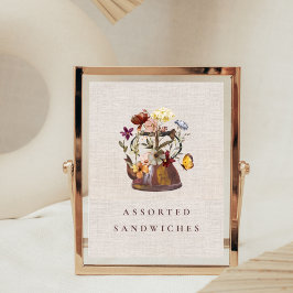 Poster Panneau alimentaire Vintage Fleur sauvage Tea Part