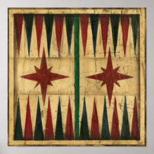 Poster Panneau antique de jeu de backgammon par le