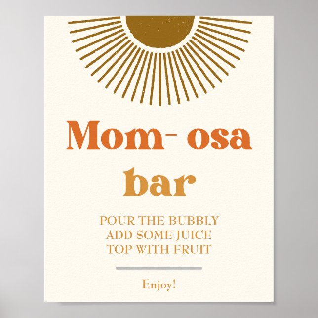 Poster Panneau Aquarelle Boho Personnalisé Retro Sun Momo (Devant)