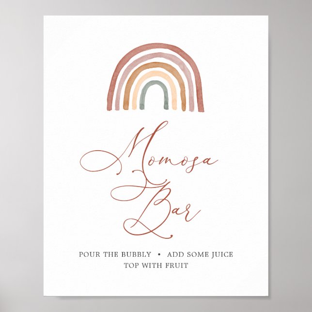 Poster Panneau Arc-en-ciel Baby shower Mimosa Bar (Devant)