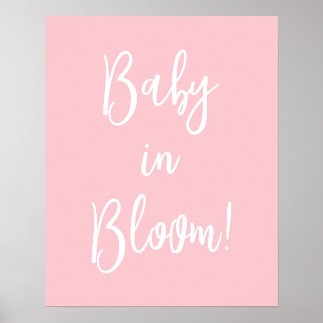 Poster Panneau baby shower bébé en fleur (Devant)