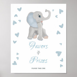 Poster Panneau Baby shower Blue Elephant Faveurs & Prix