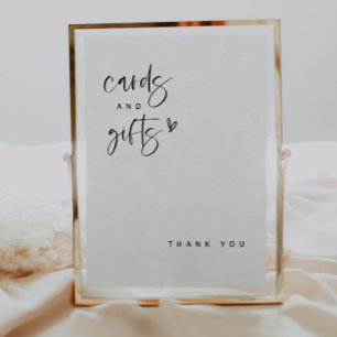 Poster Panneau Baby shower Boho Cartes cardiaques et cade