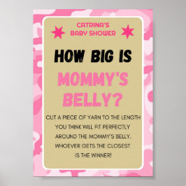 Poster Panneau Baby shower Camo rose