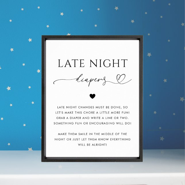 Poster Panneau Baby shower Cardiapeurs de nuit tardive Sc (Créateur téléchargé)