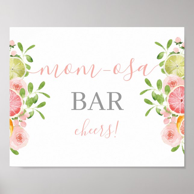 Poster Panneau Baby shower Citrus Mimosa Bar (Devant)