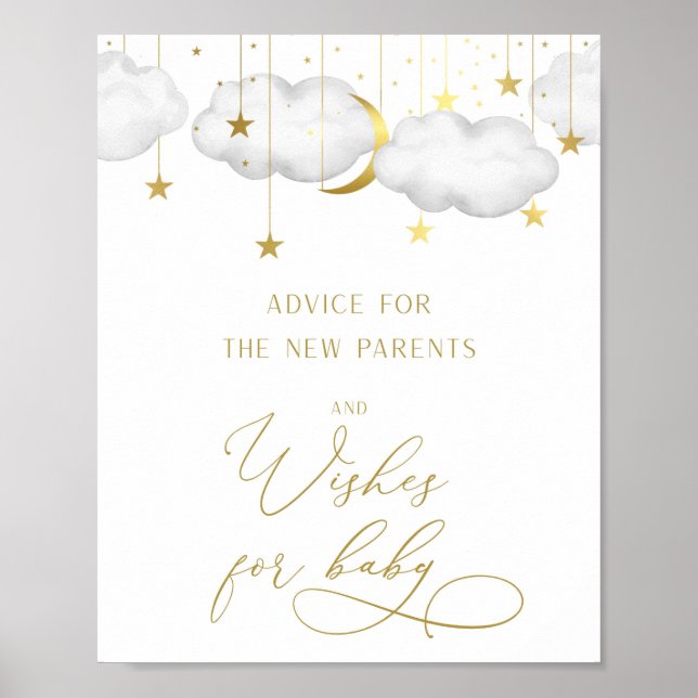 Poster Panneau Baby shower Conseils et souhaits (Devant)