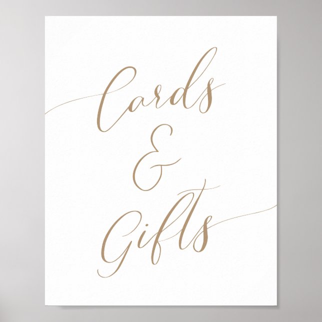Poster Panneau Baby shower de calligraphie or Cartes et c (Devant)
