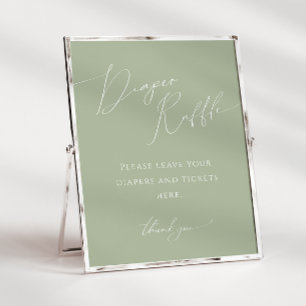 Poster Panneau Baby shower de chaudière verte Whimsical