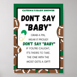 Poster Panneau Baby shower de football