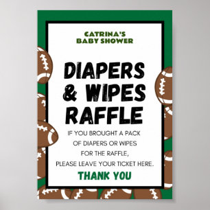 Poster Panneau Baby shower de football