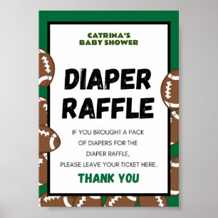Poster Panneau Baby shower de football