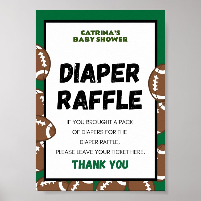 Poster Panneau Baby shower de football (Devant)