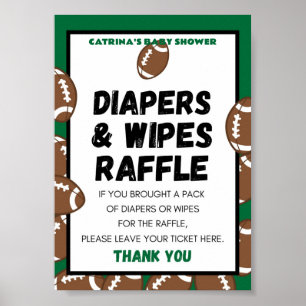 Poster Panneau Baby shower de football