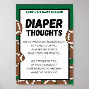 Poster Panneau Baby shower de football