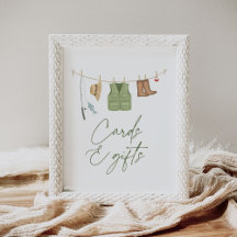 Panneau Baby shower de pêche Cartes et cadeaux