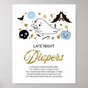 Poster Panneau Baby shower des Diapositives nocturnes fan