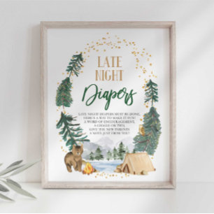 Poster Panneau Baby shower des plongeurs nocturnes