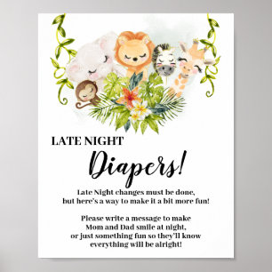 Poster Panneau Baby shower des plongeurs nocturnes de la 