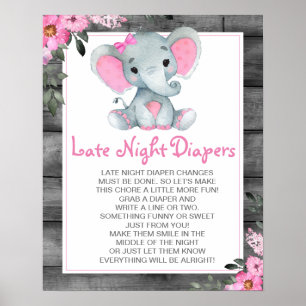 Poster Panneau Baby shower des plongeurs nocturnes de l'é