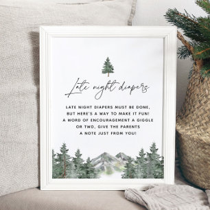 Poster Panneau Baby shower des plongeurs nocturnes de mon