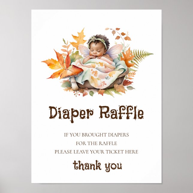 Poster Panneau Baby shower du chapelet de la couche Fée d (Devant)