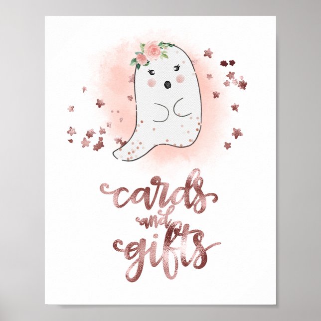 Poster Panneau Baby shower fille Halloween Cartes et cade (Devant)