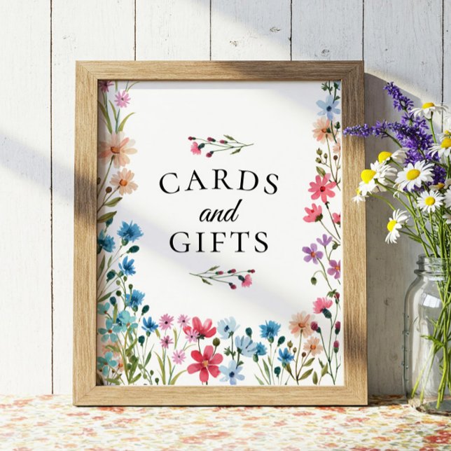 Poster Panneau Baby shower fleur sauvage Cartes et Cadeau (Créateur téléchargé)