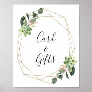 Poster Panneau Baby shower géométrique du feuillage Succu
