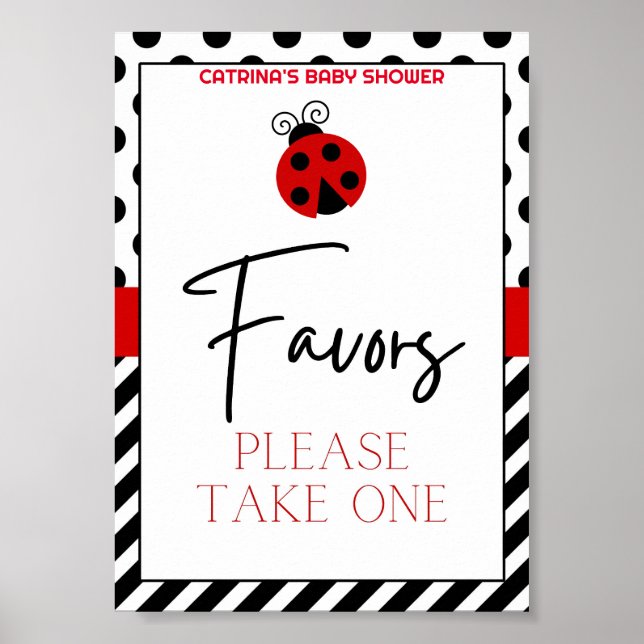 Poster Panneau Baby shower Ladybug (Devant)