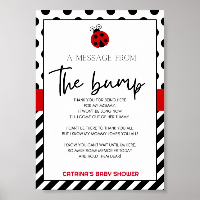 Poster Panneau Baby shower Ladybug (Devant)