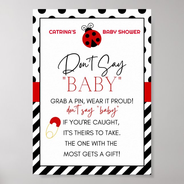 Poster Panneau Baby shower Ladybug (Devant)