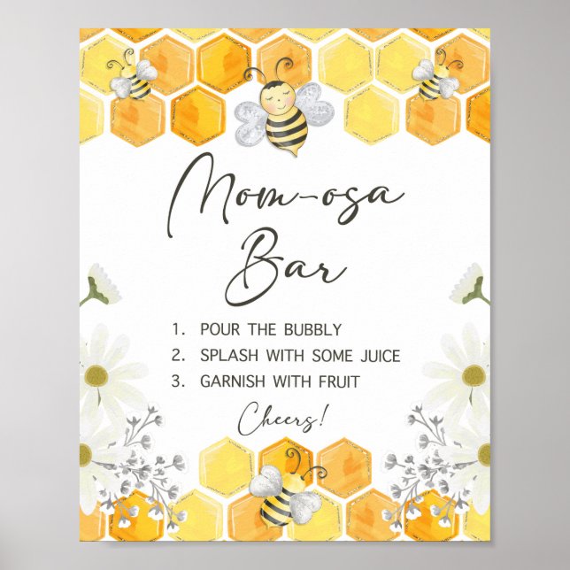 Poster Panneau Baby shower Maman-Osa Bar Honey Bee (Devant)