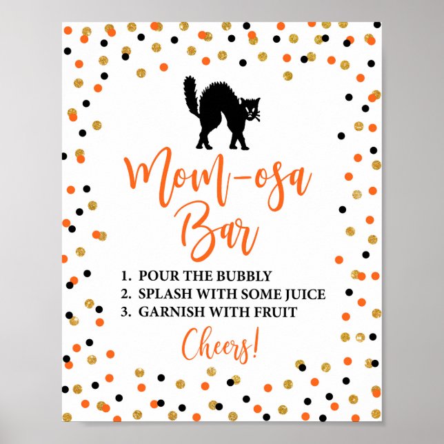 Poster Panneau Baby shower Momosa Bar Halloween (Devant)