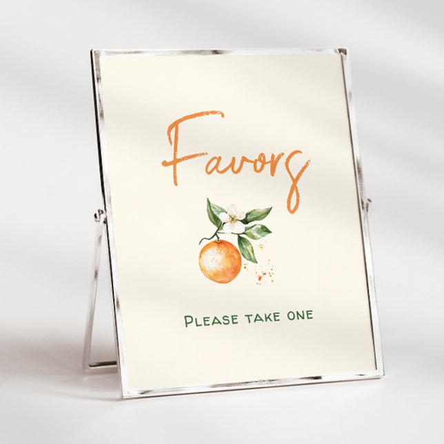 Poster Panneau Baby shower orange Citrus Little Cutie Fav (Créateur téléchargé)