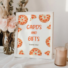 Poster Panneau Baby shower Pizza Cartes et Cadeaux