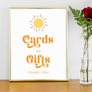 Poster Panneau Baby shower Retro Boho Sun Cards et Cadeau